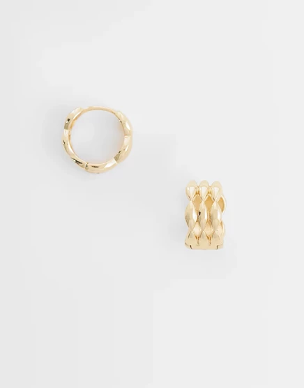 Женские мини-серьги-кольца asos design плетеные, золотистые