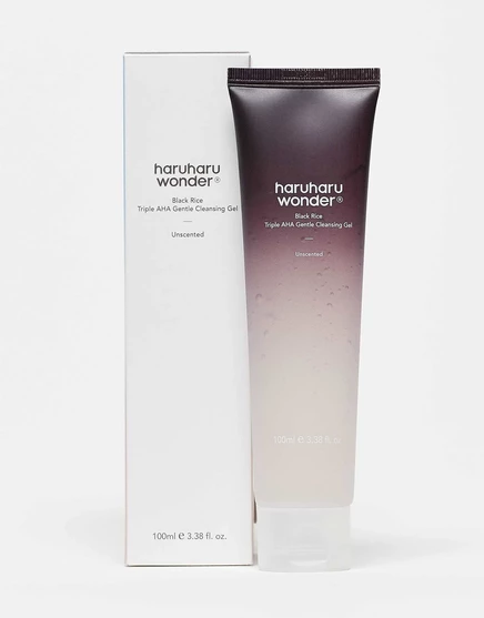 нежный очищающий гель haruharu wonder Black Rice Triple AHA, 100 мл