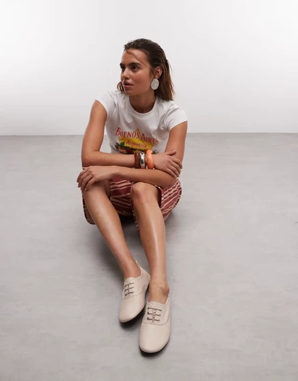 Женские туфли ASOS Design Myriad кожаные, молочно-белые