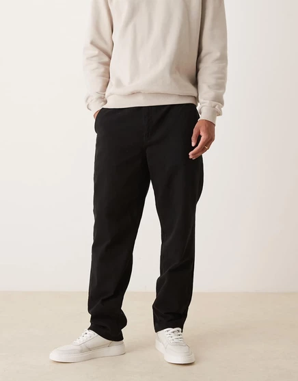 Прямые брюки-чиносы ASOS DESIGN черные black