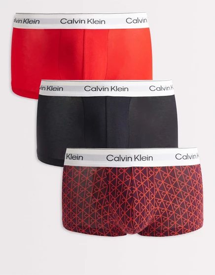 Мужские слипы Calvin Klein Icon хлопок-стрейч, 3шт., черный/красный/принт