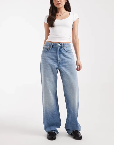 Прямые джинсы curvy 91 из хлопка в синем цвете capricorn blue