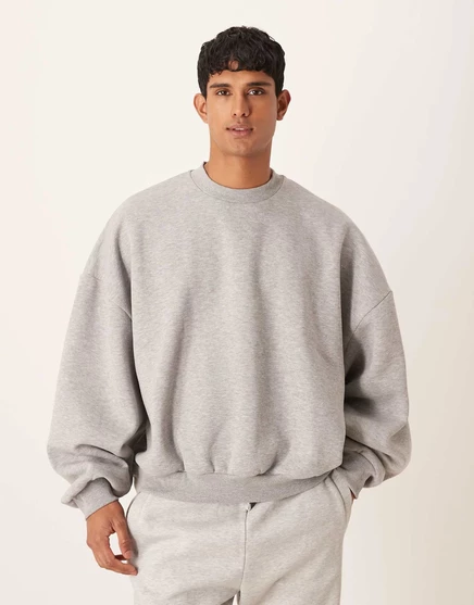 Толстовка ASOS DESIGN extreme oversize из серого вереска gray heather