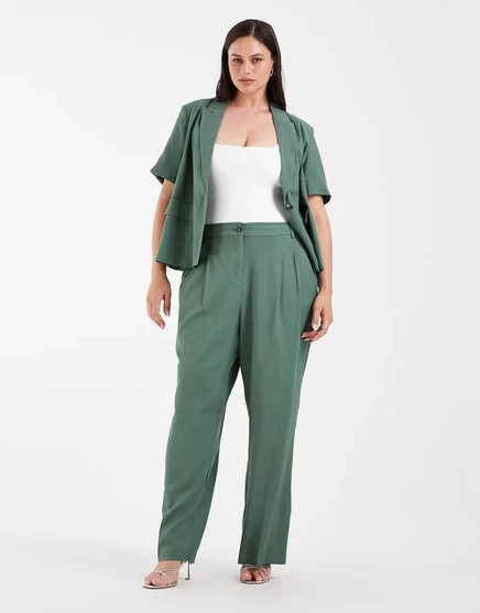 Женские брюки Vero Moda Curve широкие классические, лавровые