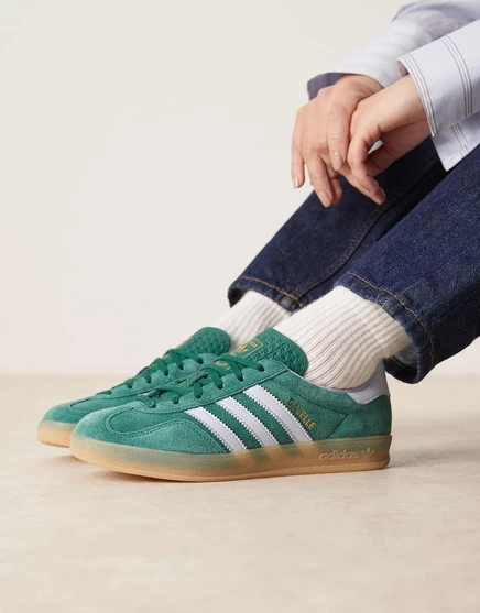 Кроссовки adidas Originals Gazelle зеленого и светло-голубого цветов mid green