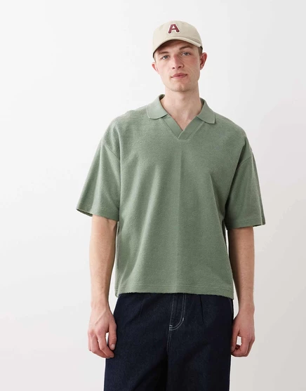Мужская поло ASOS Design суперплотная оверсайз, бирюзовая