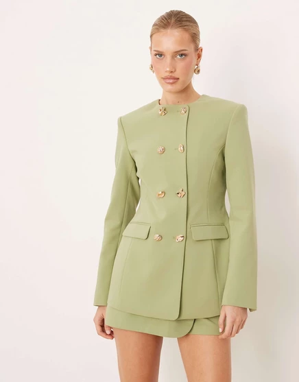 Женский двубортный блейзер ASOS Design, хаки