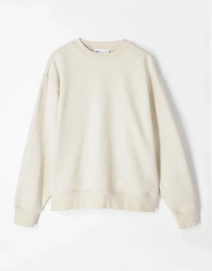 КОЛЛЕКТИВНАЯ негабаритная толстовка ASOS с круглым вырезом в супертяжелом весе темно-белого цвета