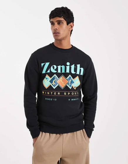 Толстовка с принтом ONLY & SONS zenith черного цвета jet black