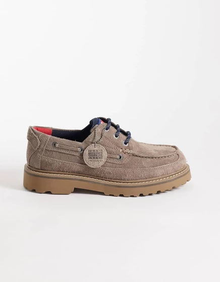 Мужские топсайдеры Tommy Jeans из замши, бежевые