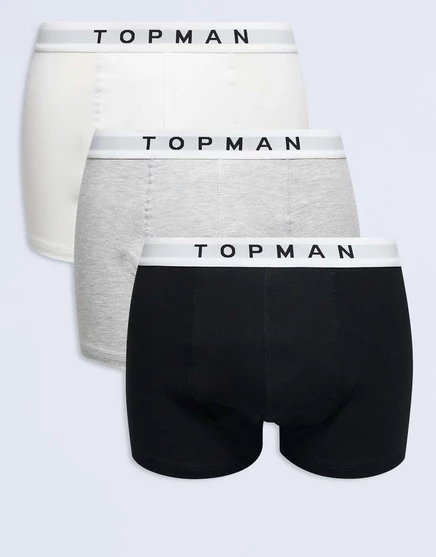 Мужские брифы Topman, 3 шт., черный/белый/серый меланж