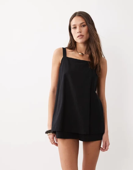 Женский короткий комбинезон-камисоль ASOS Design, черный