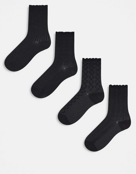 Женские носки Lindex 4 пары, черные