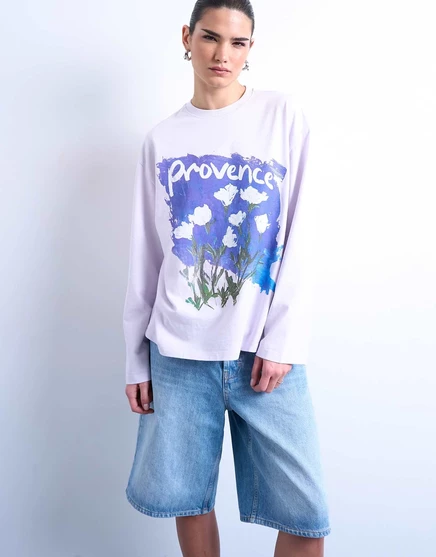 Футболка для скейтбординга Topshop graphic Provence в сиреневом цвете lilac