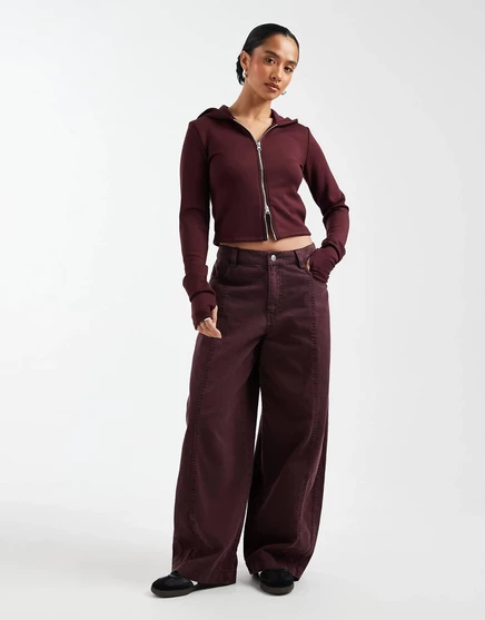 Женские брюки Asos Petite Barrel, сливовые