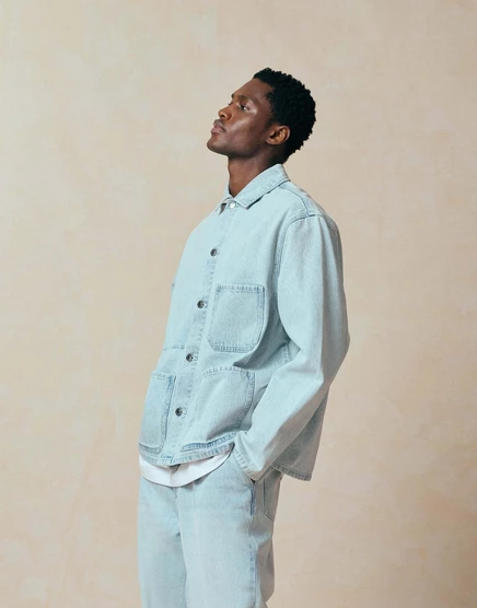 Мужская джинсовая рубашка ASOS Design свободного кроя, светло-голубая