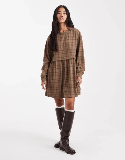 Мини-платье-халат в клетку от Мисс Селфридж plaid