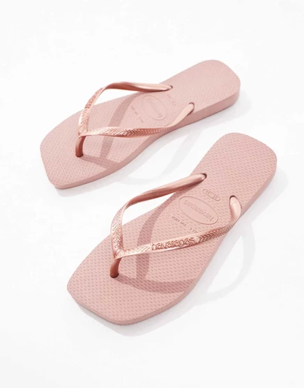 Женские шлепанцы Havaianas с квадратным носом, розовый крокус