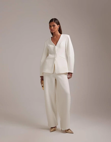 Свадебные брюки ASOS DESIGN, сшитые на заказ в цвете слоновой кости ivory