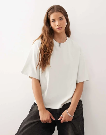 Облегающая футболка из джерси Monki heavyweight jersey светло-зеленого цвета light green