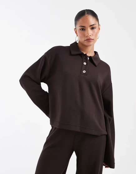 Женская толстовка-поло Vero Moda Petite, шоколадная