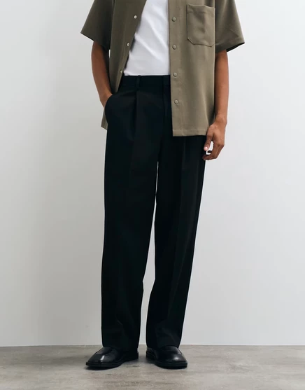 Мужские брюки ASOS Design со складками, черные