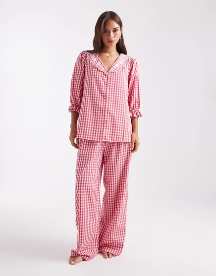Пижама Мисс Селфридж с широкими штанинами из красной ткани red check