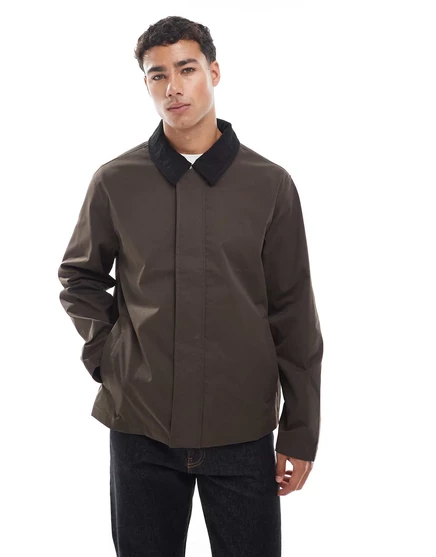 Куртка Jack &Jones harrington коричневого цвета с воротником-стойкой из шнура delicioso