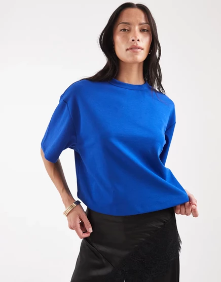 Женская футболка ASOS Design breatheMAX boxy crop, голубая