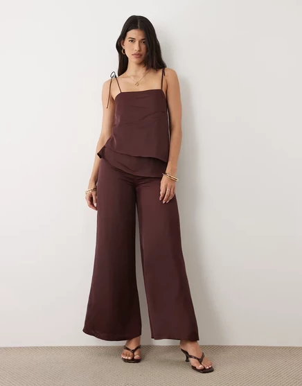 Женский комбинезон ASOS Design Double Layer, шоколадный