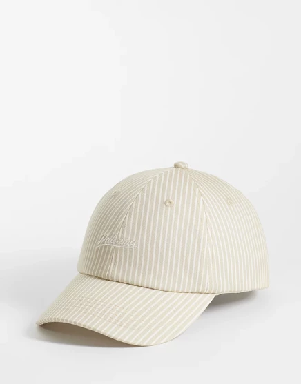 Мужская бейсболка ASOS Design в полоску, нейтрального цвета