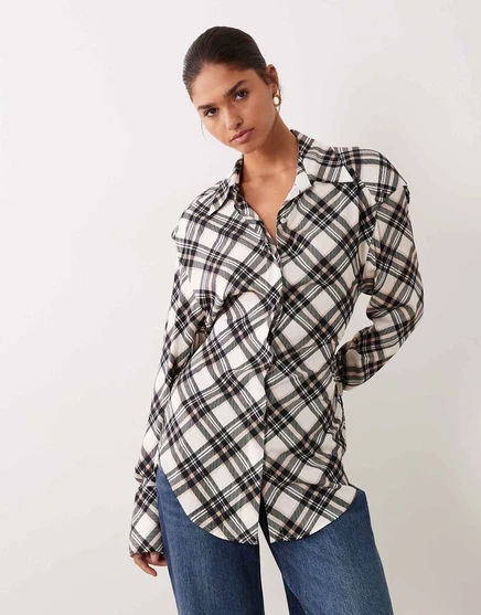 ДИЗАЙНЕРСКАЯ рубашка ASOS с подтяжками на плечах и завязками на спине в клетку