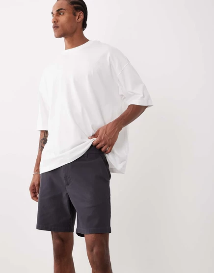 Мужские чино-шорты ASOS Design узкие, графитовые