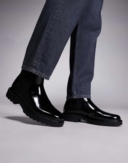 ДИЗАЙНЕРСКИЕ ботинки Челси ASOS черного цвета  black