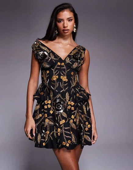 Женское платье ASOS Luxe с корсетом, черное