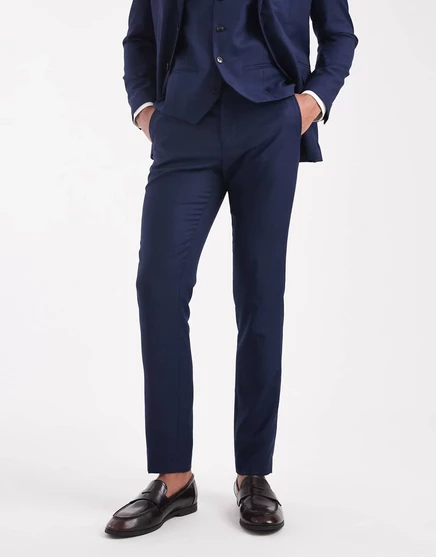 Супертонкие брюки Jack &Jones темно-синего цвета  dark navy