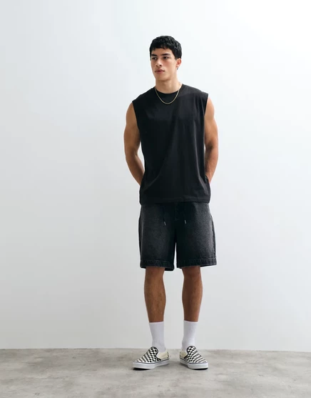 Мужские джинсовые шорты ASOS Design, выстиранно‑черные
