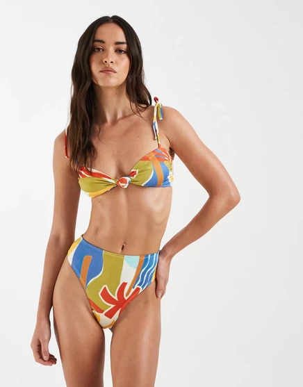 Женские плавки ASOS Design Ava Azores высокие, с абстрактным принтом