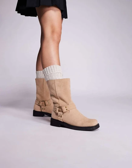 Ботинки Public Desire Sienna из искусственной замши sand imi