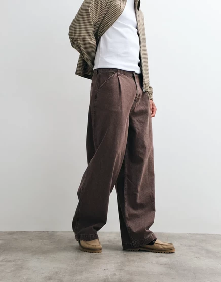 ДИЗАЙНЕРСКИЕ джинсы ASOS с широкими штанинами в стираном коричневом цвете washed brown