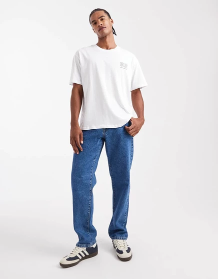  Прямые джинсы ASOS DESIGN, средне-синие mid wash blue