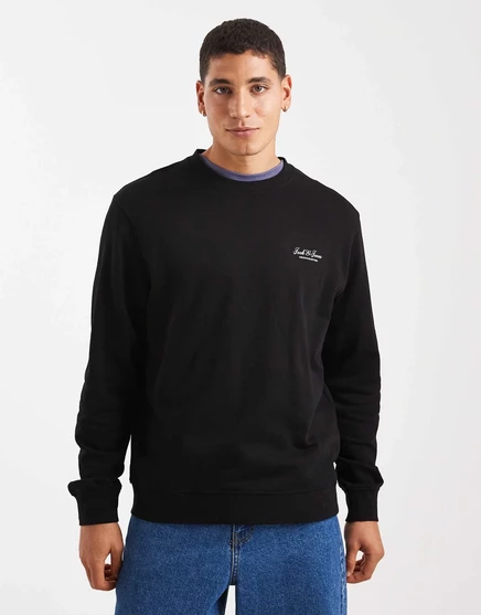 Мужской свитшот Jack & Jones с текстовым логотипом, черный