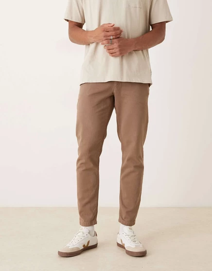 Зауженные брюки ASOS DESIGN коричневые brown