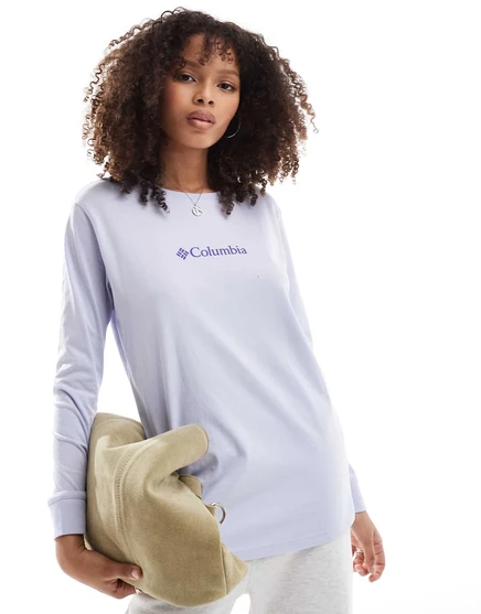 Футболка Columbia North Cascades с длинным рукавом в цветах snowdrift и gem purple lilac