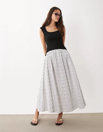 Женское макси-платье ASOS Design без рукавов, в горох