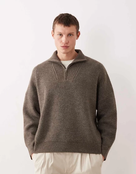 Мужской свитер ASOS Design со стойкой, коричневый