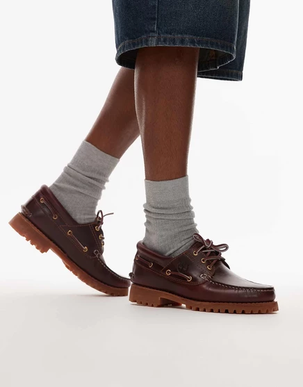 Аутентичные туфли-лодочки Timberland с 3-мя ушками бордового цвета