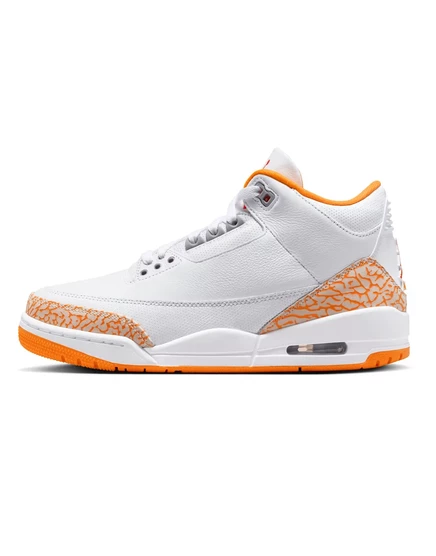 Женские кроссовки Jordan Air 3 Retro, белые с оранжевым
