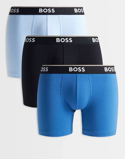 Трусы-боксеры BOSS Bodywear Power из 3-х комплектов с контрастным поясом синего цвета multi open