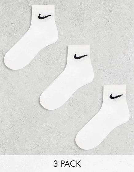 Мужские укороченные носки Nike Everyday Cushioned, 3 пары, белые